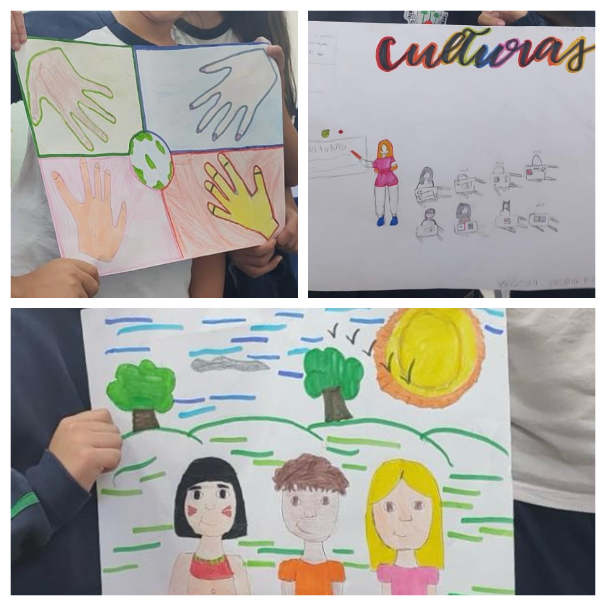 Atividades produzidas durante aula sobre multiculturalismo
