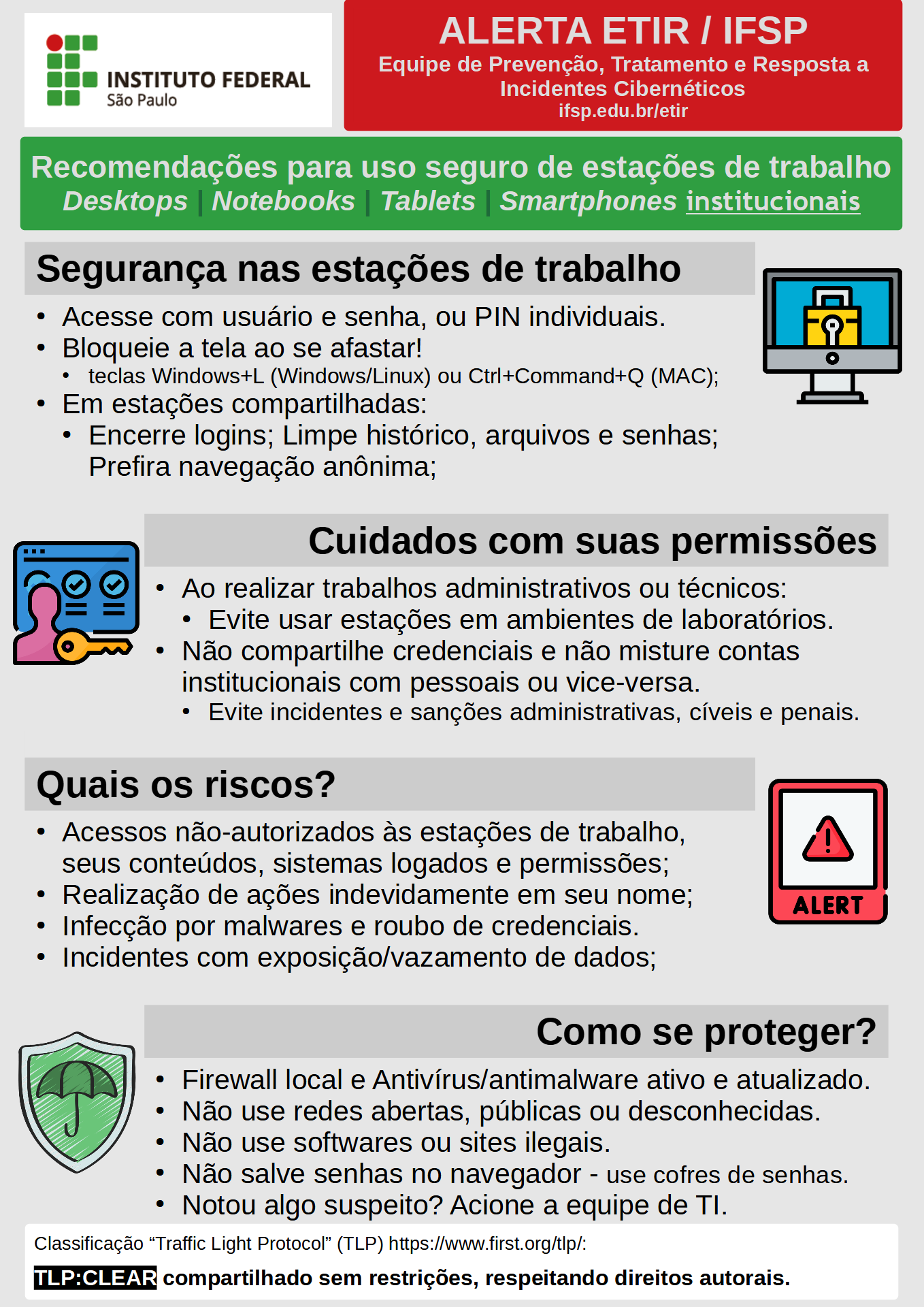 Uso seguro de estações de trabalho